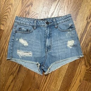 BDG Light Blue Distressed Jean Shorts